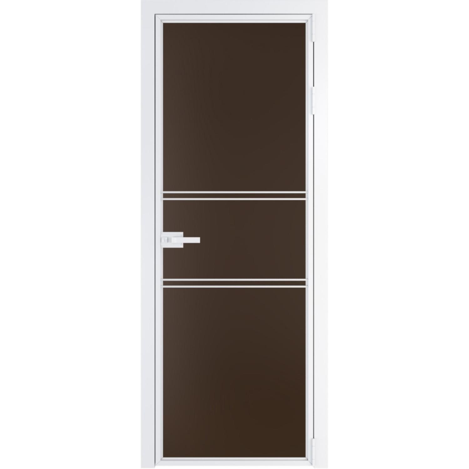 Дверь межкомнатная  алюминиевая  2 AX ProfilDoors (Вайт, Монохром шоколад)