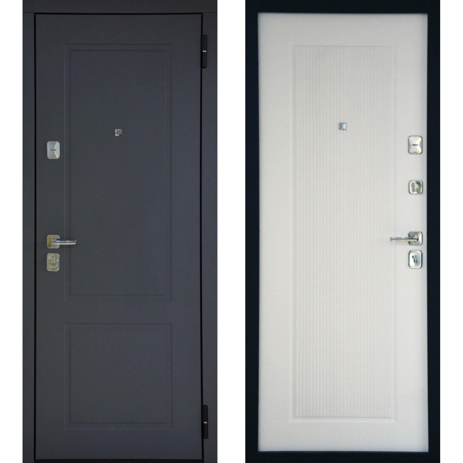 Входная дверь TR11 (860*2050 R, Сандал серый  (ПВХ), Белый ZB (ПВХ), Заказная)