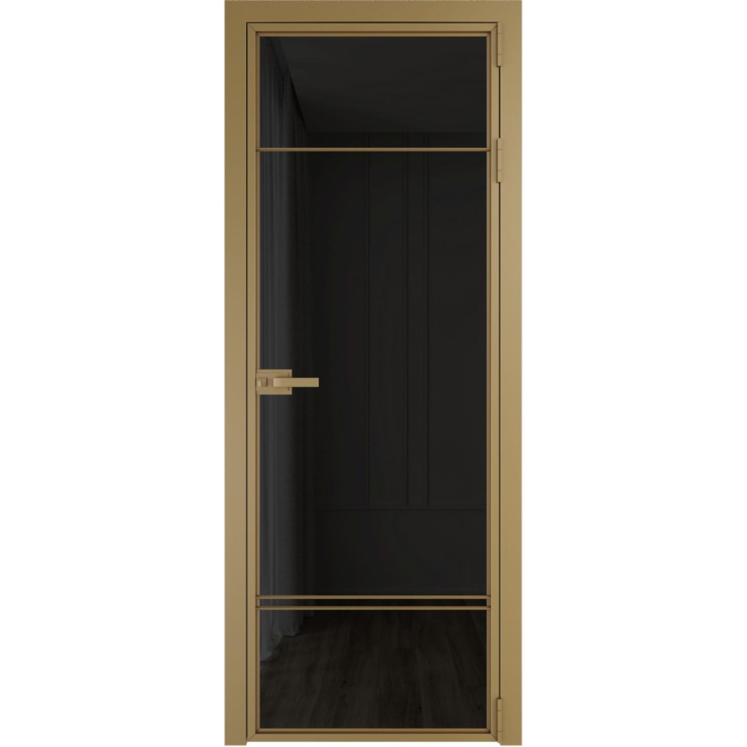 Дверь межкомнатная  алюминиевая  4 AX ProfilDoors (Золото, Черное тонированное)