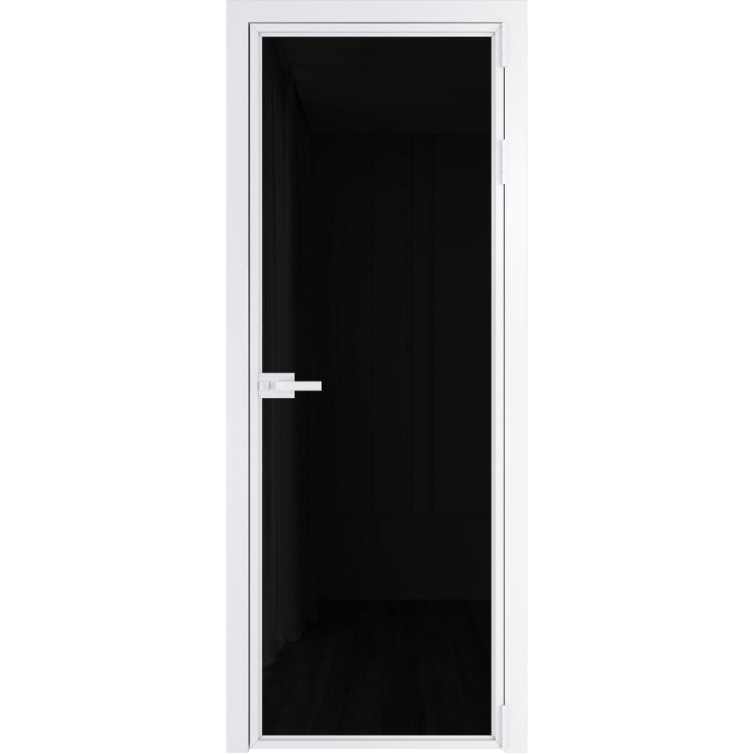 Дверь межкомнатная  алюминиевая  1 AX ProfilDoors (Вайт, Триплекс черный)