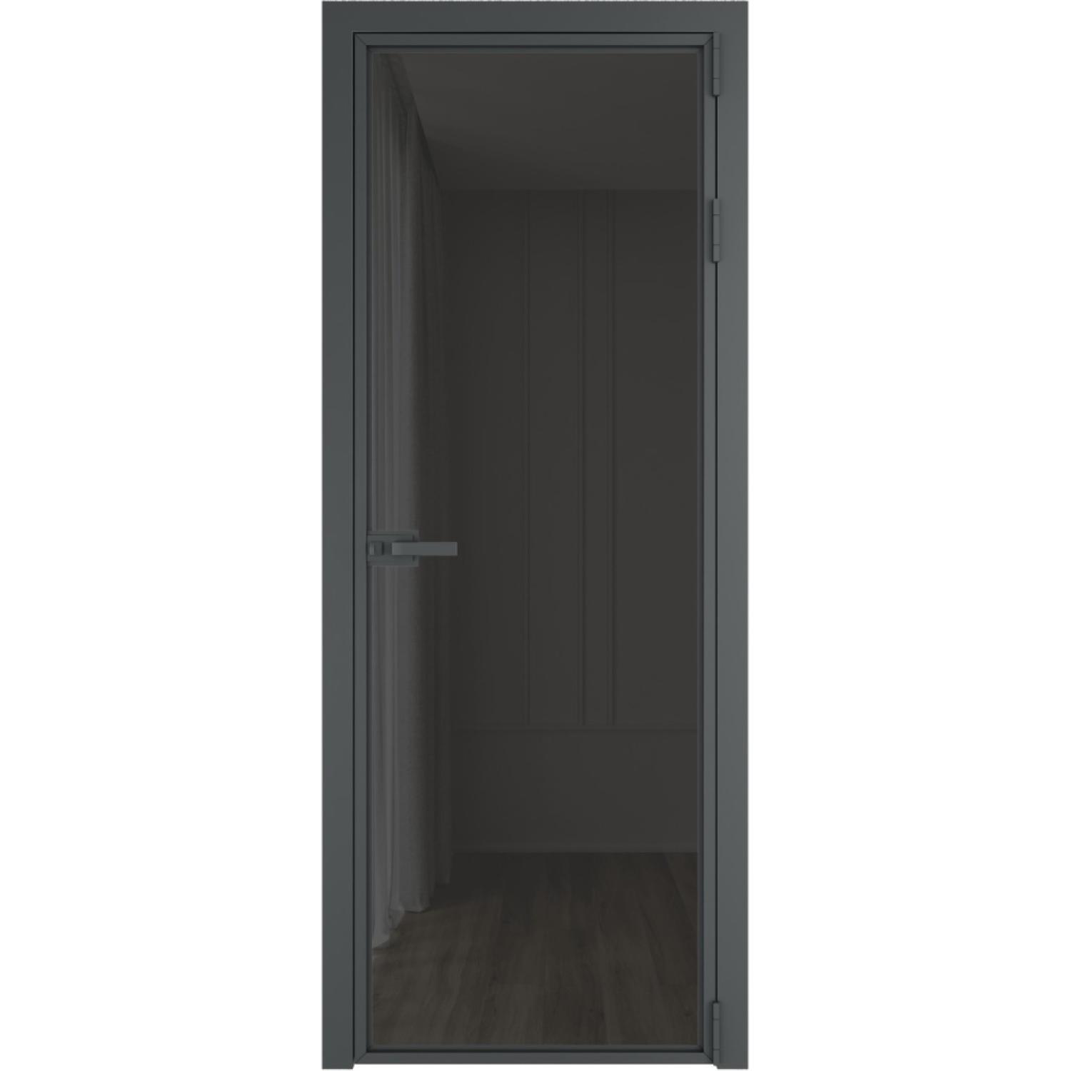 Дверь межкомнатная  алюминиевая  1 AX ProfilDoors (Серая ночь, Триплекс Тонированный)