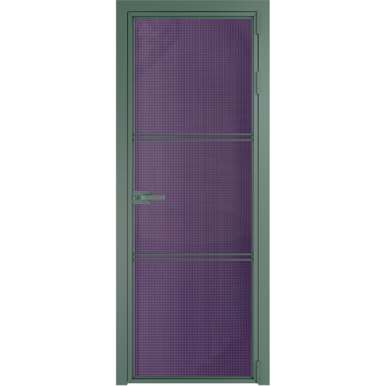 Дверь межкомнатная  алюминиевая  3 AX ProfilDoors (Зеленый воск, Кризет фиолетовый)