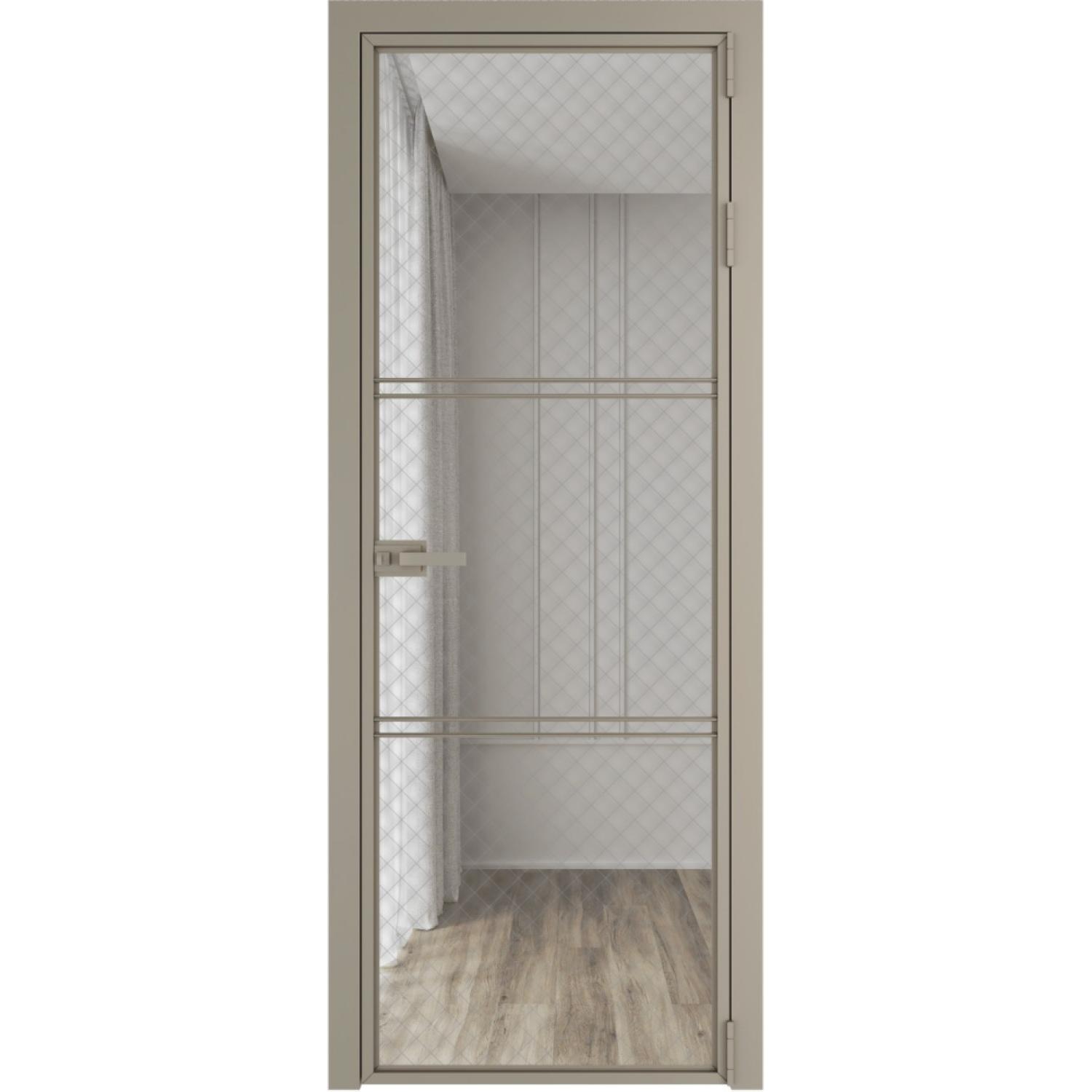 Дверь межкомнатная  алюминиевая  3 AX ProfilDoors (Никель, Ромб серебро)