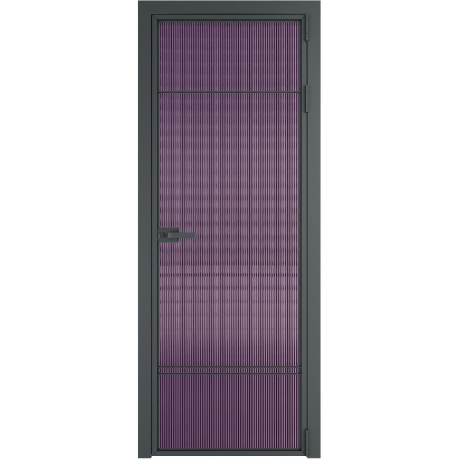 Дверь межкомнатная  алюминиевая  4 AX ProfilDoors (Серая ночь, Мору фиолетовое)