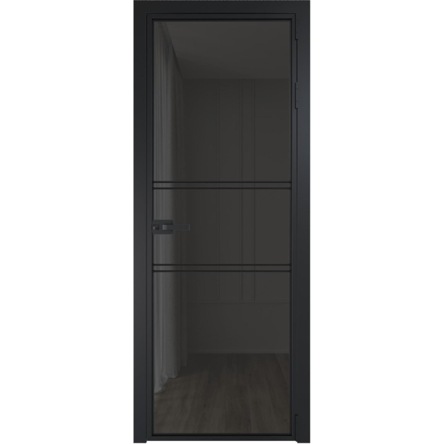 Дверь межкомнатная  алюминиевая  2 AX ProfilDoors (Черный, Триплекс Тонированный)