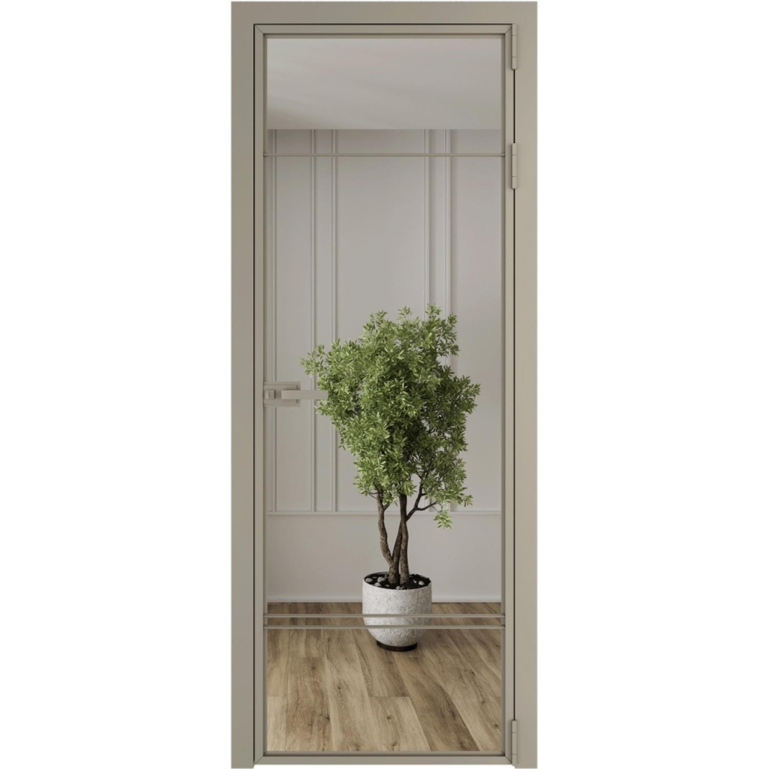 Дверь межкомнатная  алюминиевая  4 AX ProfilDoors (Никель, Зеркало)