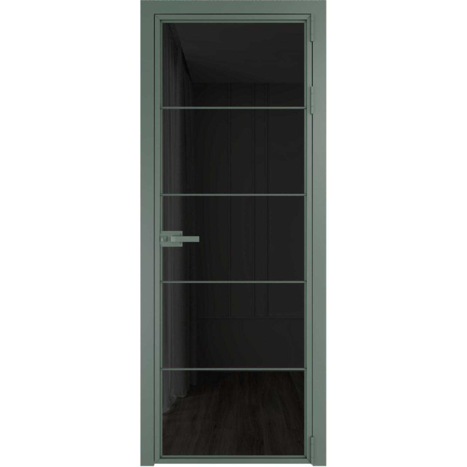 Дверь межкомнатная  алюминиевая  5 AX ProfilDoors (Зеленый воск, Черное тонированное)