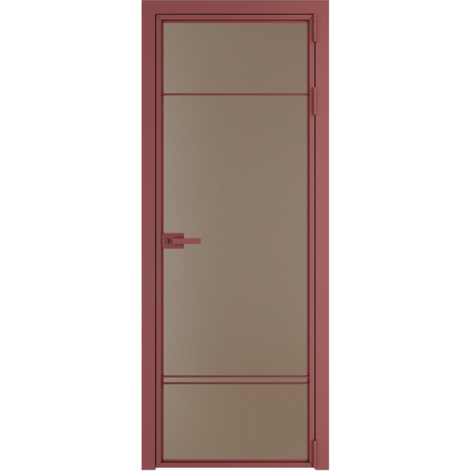 Дверь межкомнатная  алюминиевая  4 AX ProfilDoors (Красный антрацит, Монохром капучино)