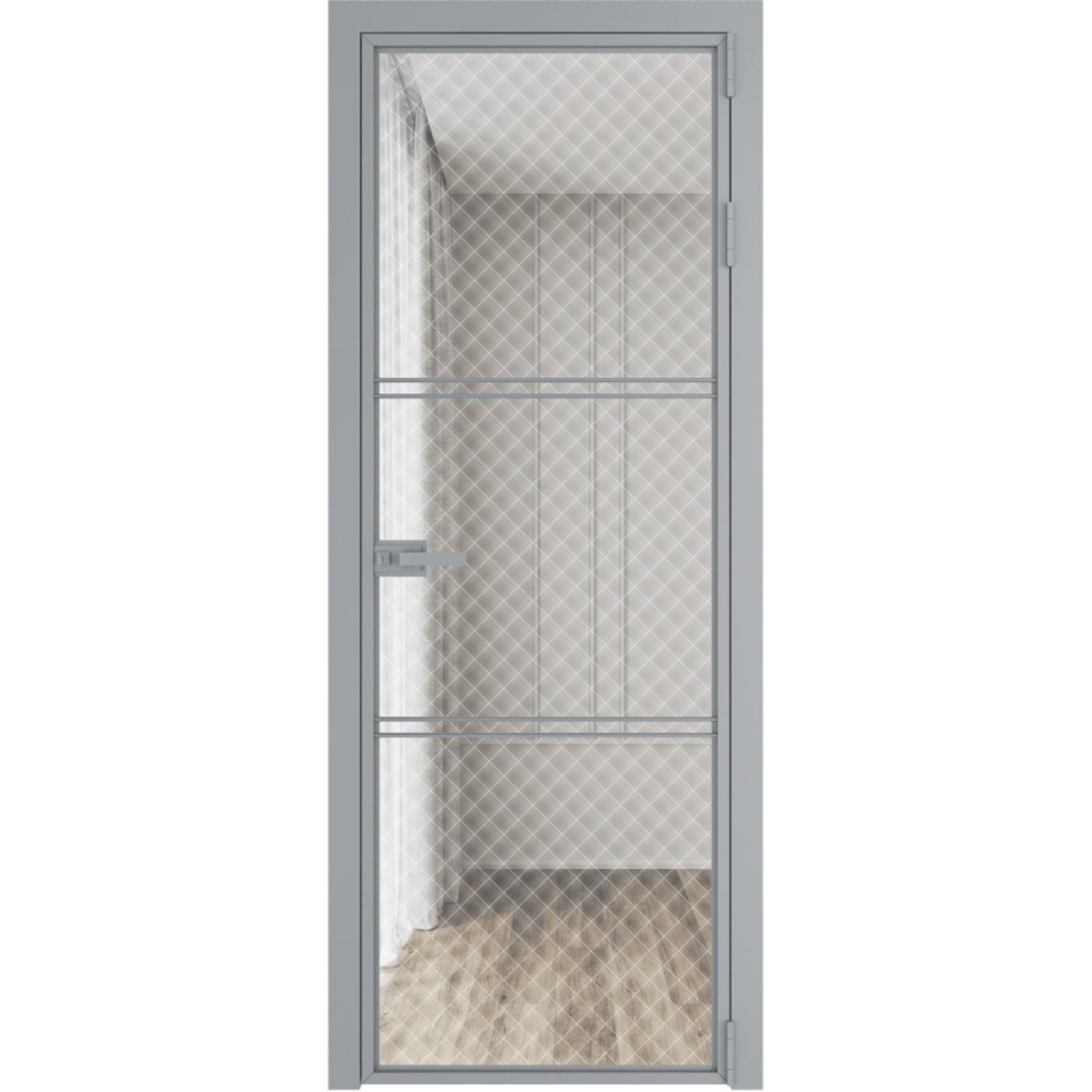 Дверь межкомнатная  алюминиевая  3 AX ProfilDoors (Серебро, Ромб белый)