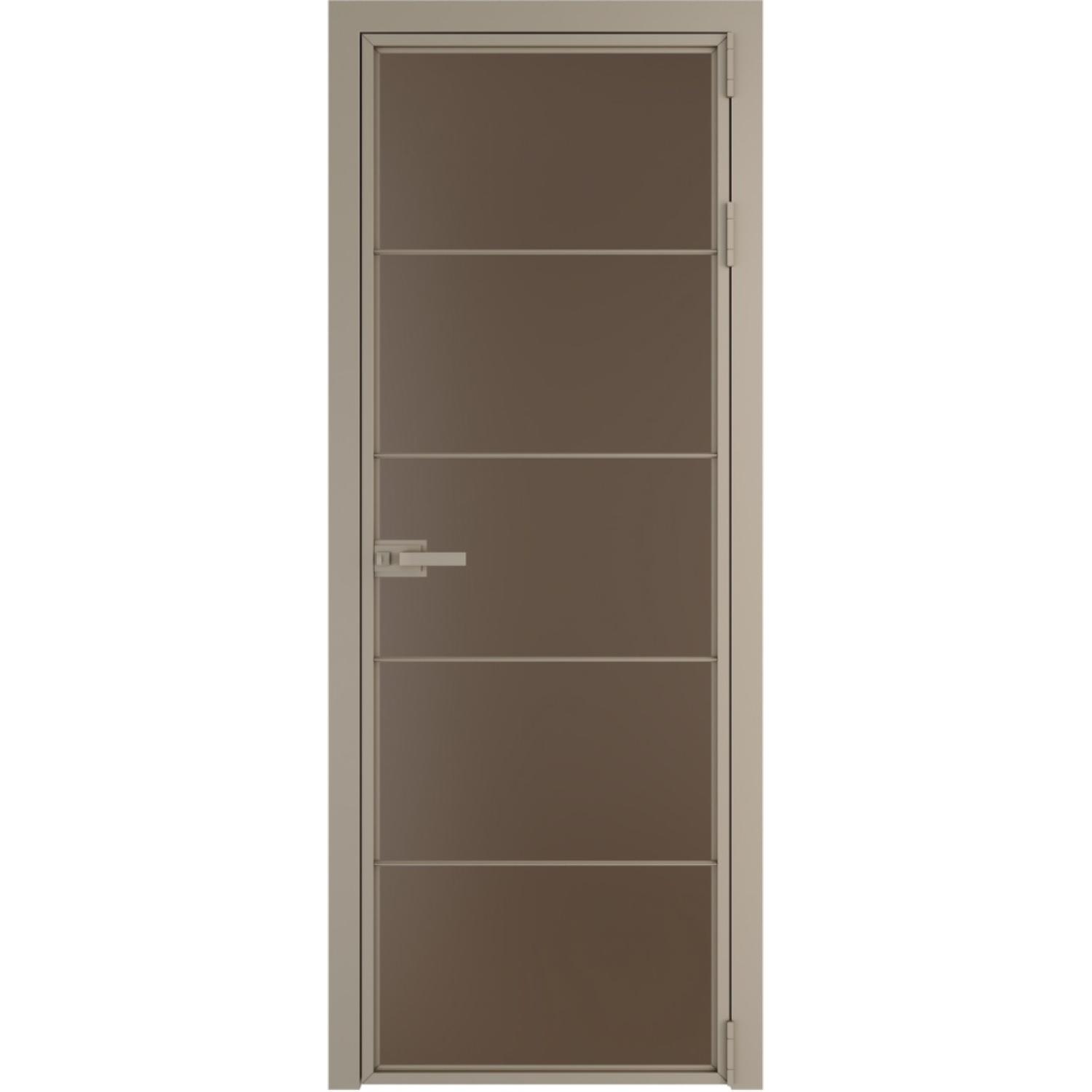Дверь межкомнатная  алюминиевая  5 AX ProfilDoors (Никель, Монохром гляссе)