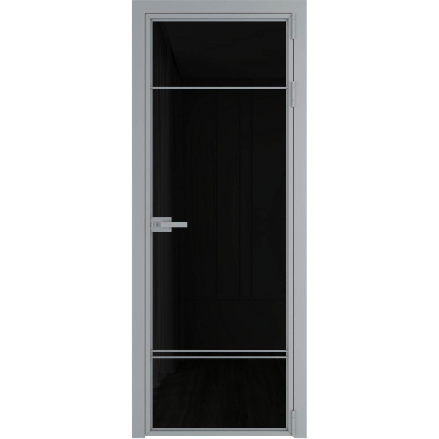 Дверь межкомнатная  алюминиевая  4 AX ProfilDoors (Серебро, Триплекс черный)