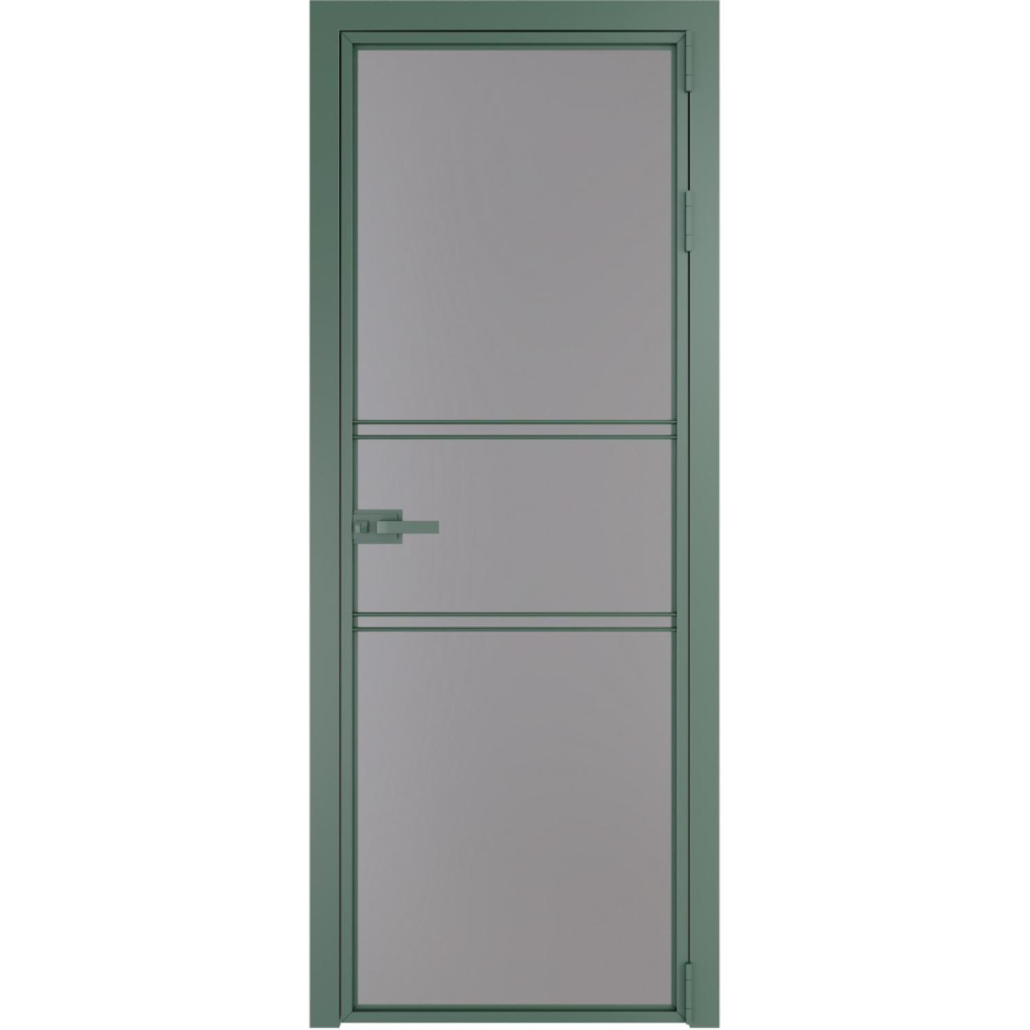 Дверь межкомнатная  алюминиевая  2 AX ProfilDoors (Зеленый воск, Монохром серый)