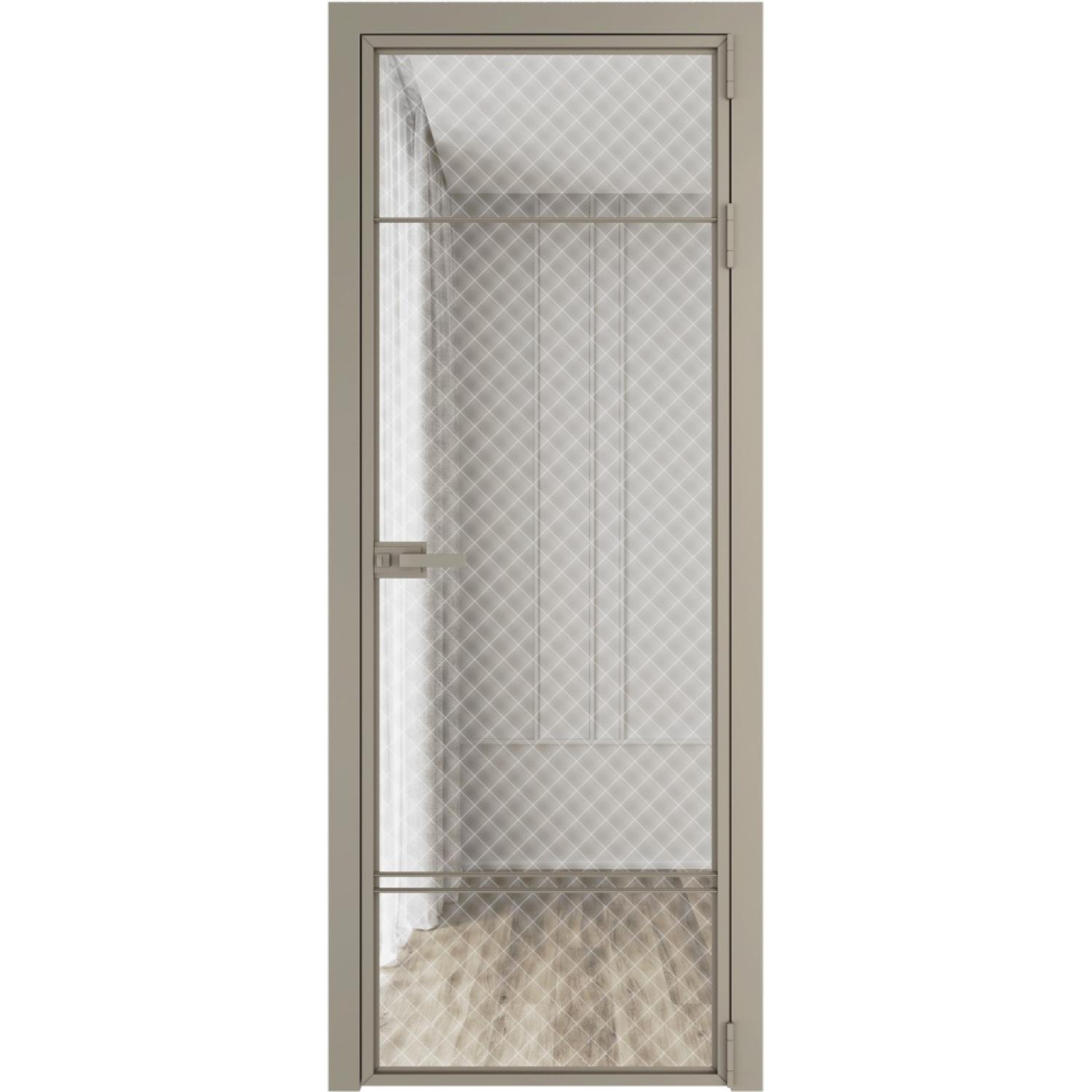 Дверь межкомнатная  алюминиевая  4 AX ProfilDoors (Никель, Ромб белый)