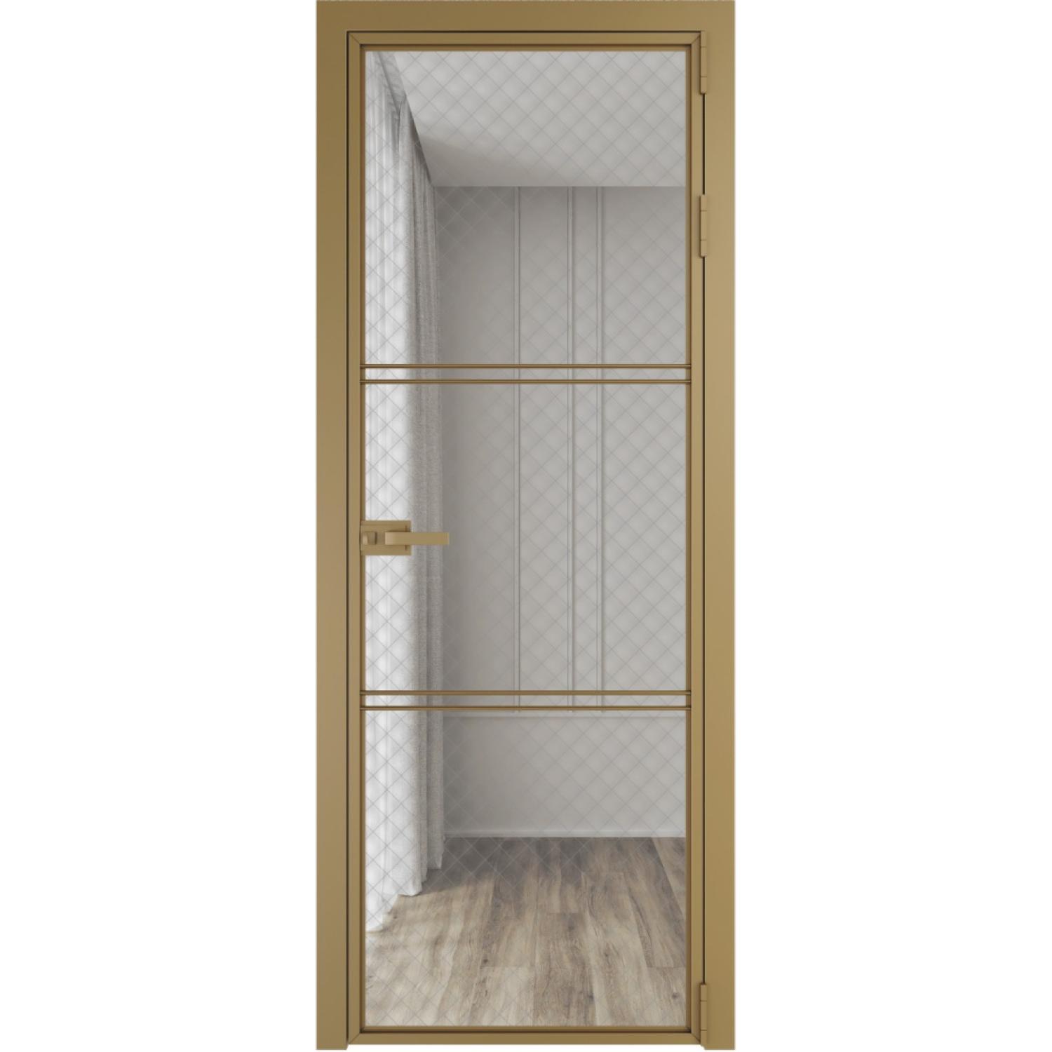 Дверь межкомнатная  алюминиевая  3 AX ProfilDoors (Золото, Ромб серебро)