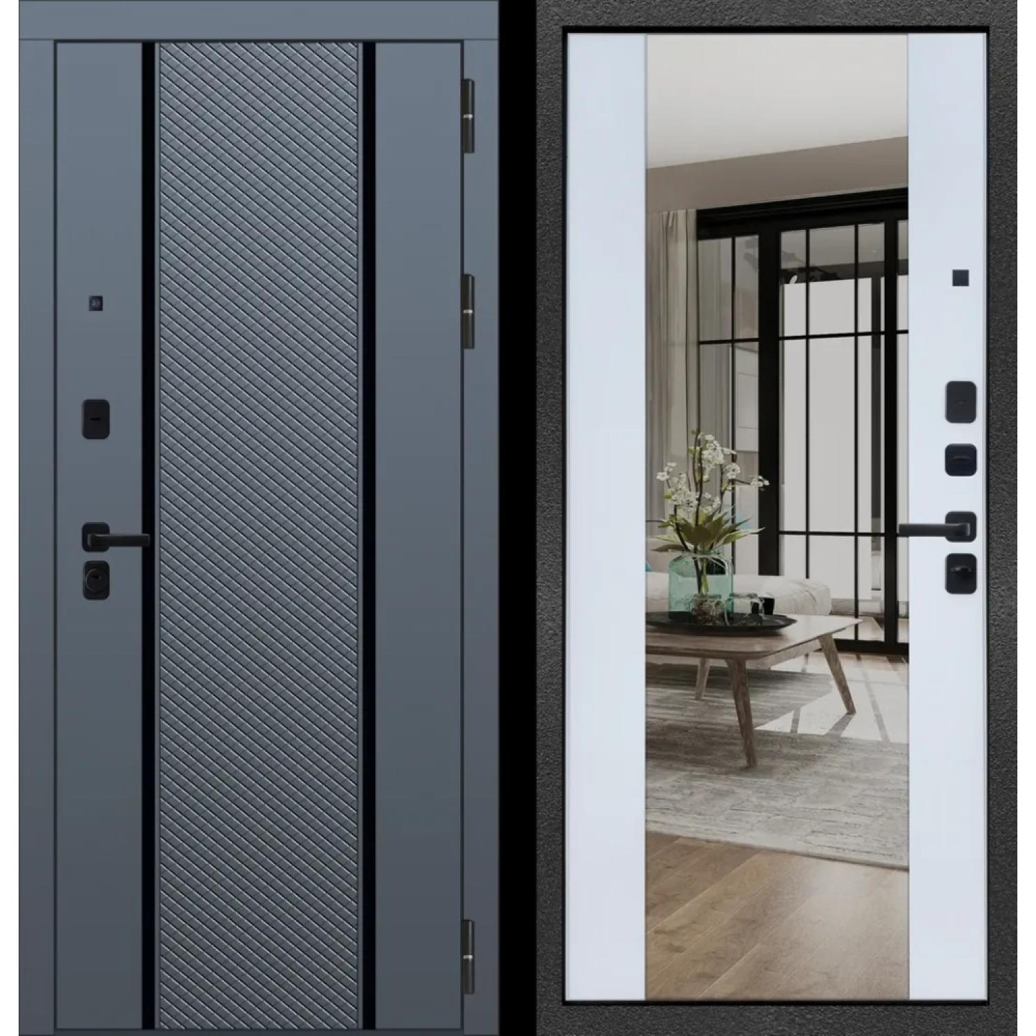 Дверь входная металлическая М102 (860*2050 R, Velluto Oscure AG 710, Velluto Bianco AG 700, Заказная)