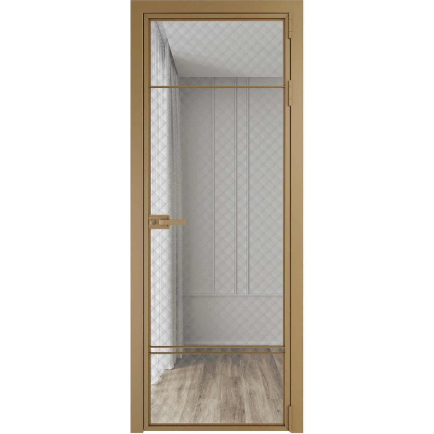 Дверь межкомнатная  алюминиевая  4 AX ProfilDoors (Золото, Ромб серебро)