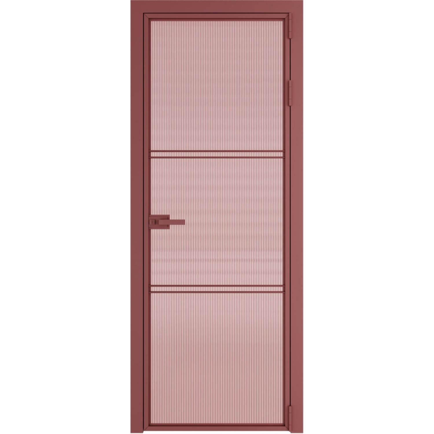 Дверь межкомнатная  алюминиевая  3 AX ProfilDoors (Красный антрацит, Мору розовое)