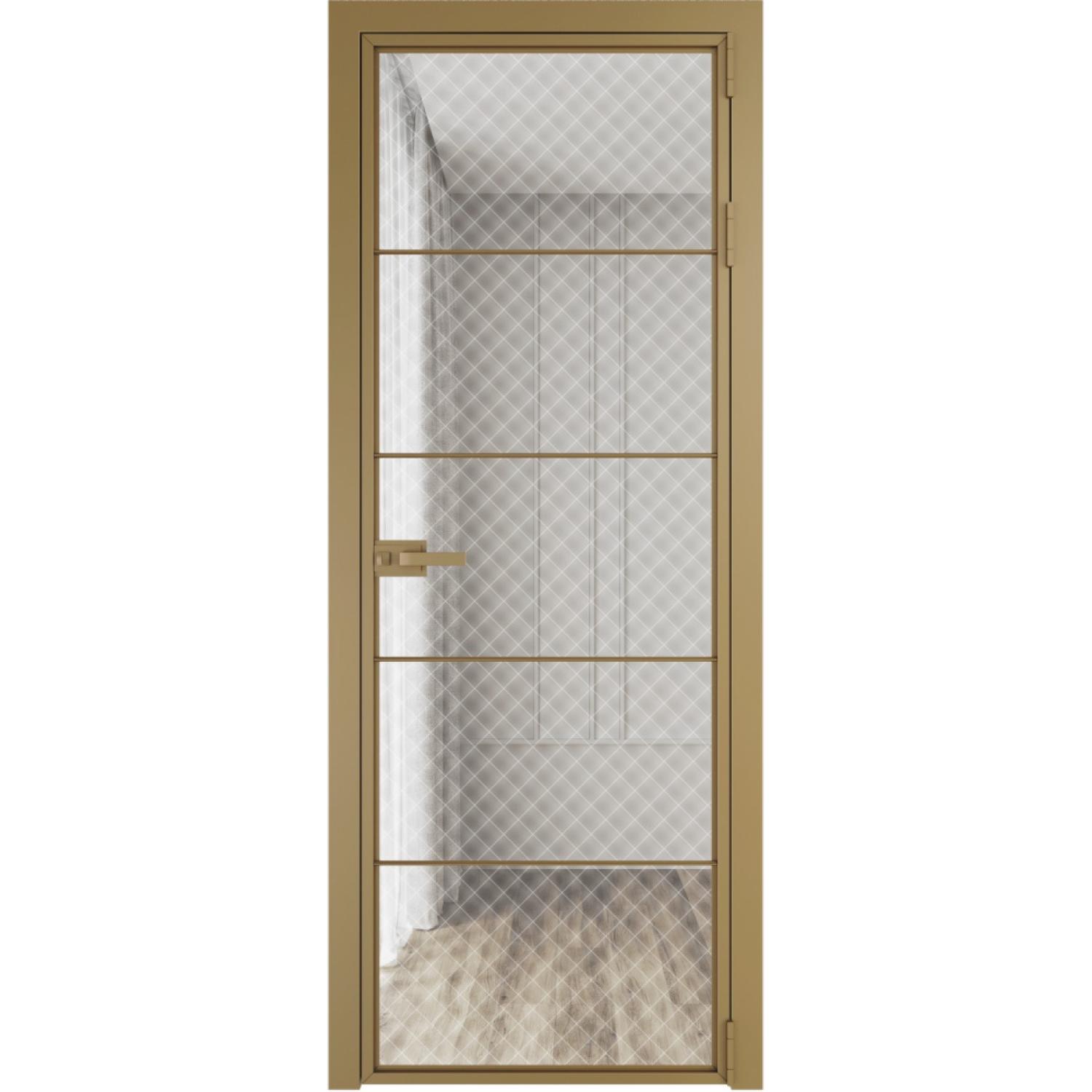 Дверь межкомнатная  алюминиевая  5 AX ProfilDoors (Золото, Ромб белый)