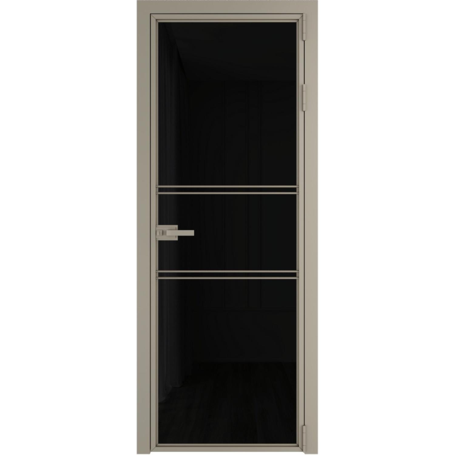 Дверь межкомнатная  алюминиевая  2 AX ProfilDoors (Никель, Триплекс черный)