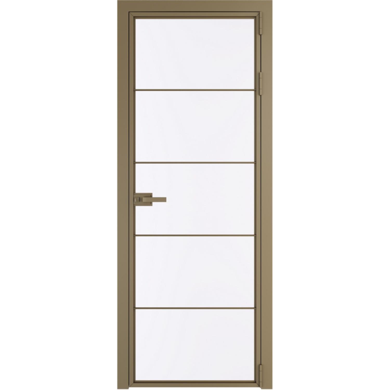 Дверь межкомнатная  алюминиевая  5 AX ProfilDoors (Шампань, Монохром белый просветленный)