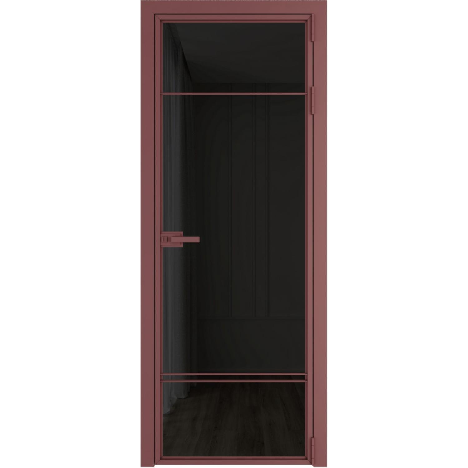 Дверь межкомнатная  алюминиевая  4 AX ProfilDoors (Красный антрацит, Черное тонированное)