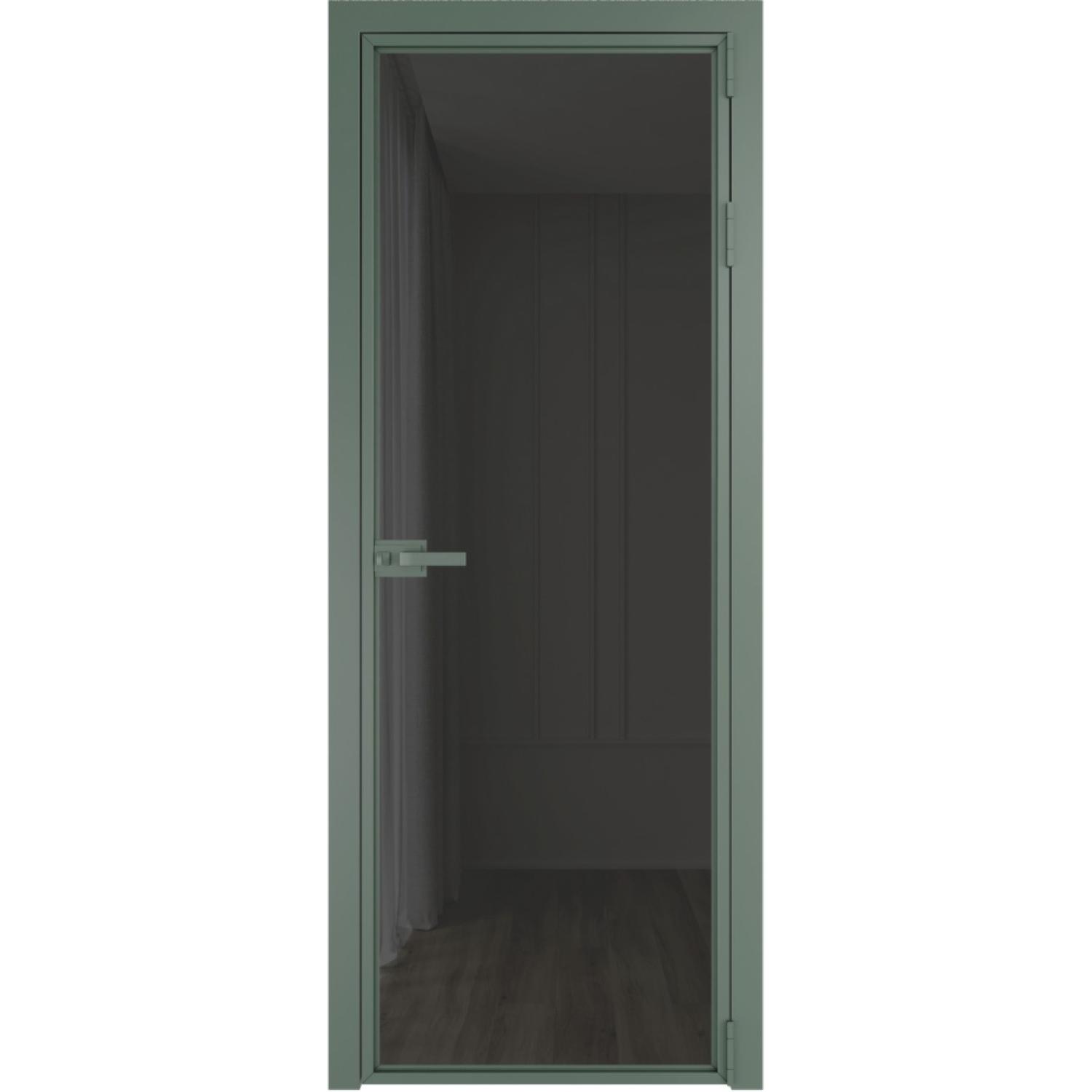 Дверь межкомнатная  алюминиевая  1 AX ProfilDoors (Зеленый воск, Триплекс Тонированный)