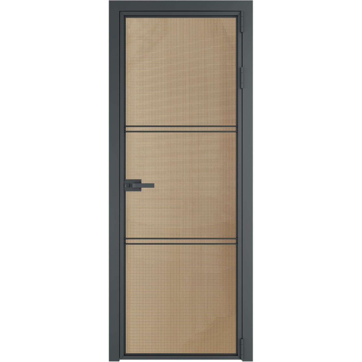 Дверь межкомнатная  алюминиевая  3 AX ProfilDoors (Серая ночь, Кризет золото)