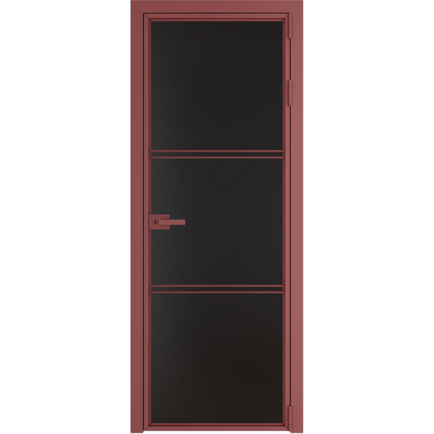 Дверь межкомнатная  алюминиевая  3 AX ProfilDoors (Красный антрацит, Монохром черный)