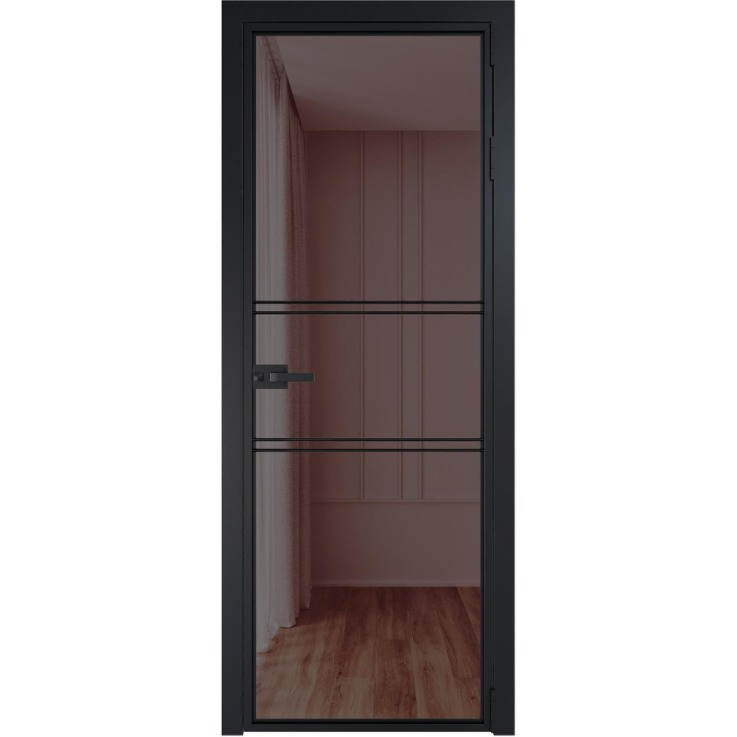 Дверь межкомнатная  алюминиевая  2 AX ProfilDoors (Черный, Золотистая бронза)