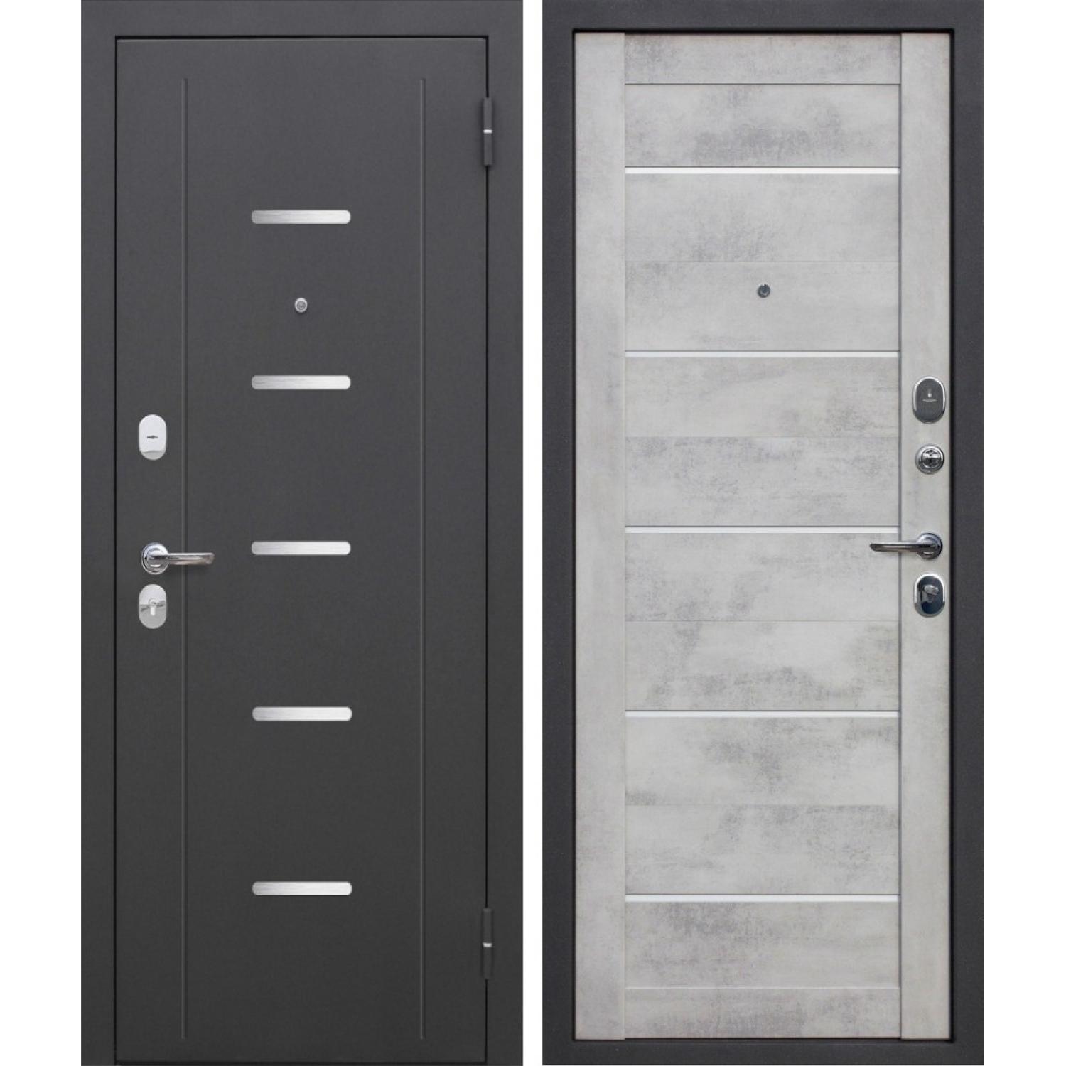 Входная дверь Гарда 10 мм Серебро Антик серебро - Бетон снежный (860*2050 R, Антик Серебро (Полимерно-порошковое), Бетон снежный (ПВХ)+ белый Lacobel, Складская)