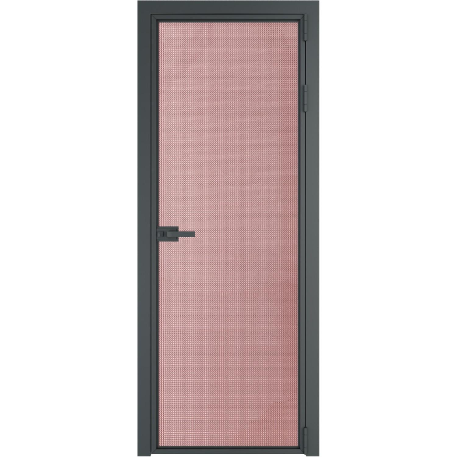 Дверь межкомнатная  алюминиевая  1 AX ProfilDoors (Серая ночь, Кризет розовый)