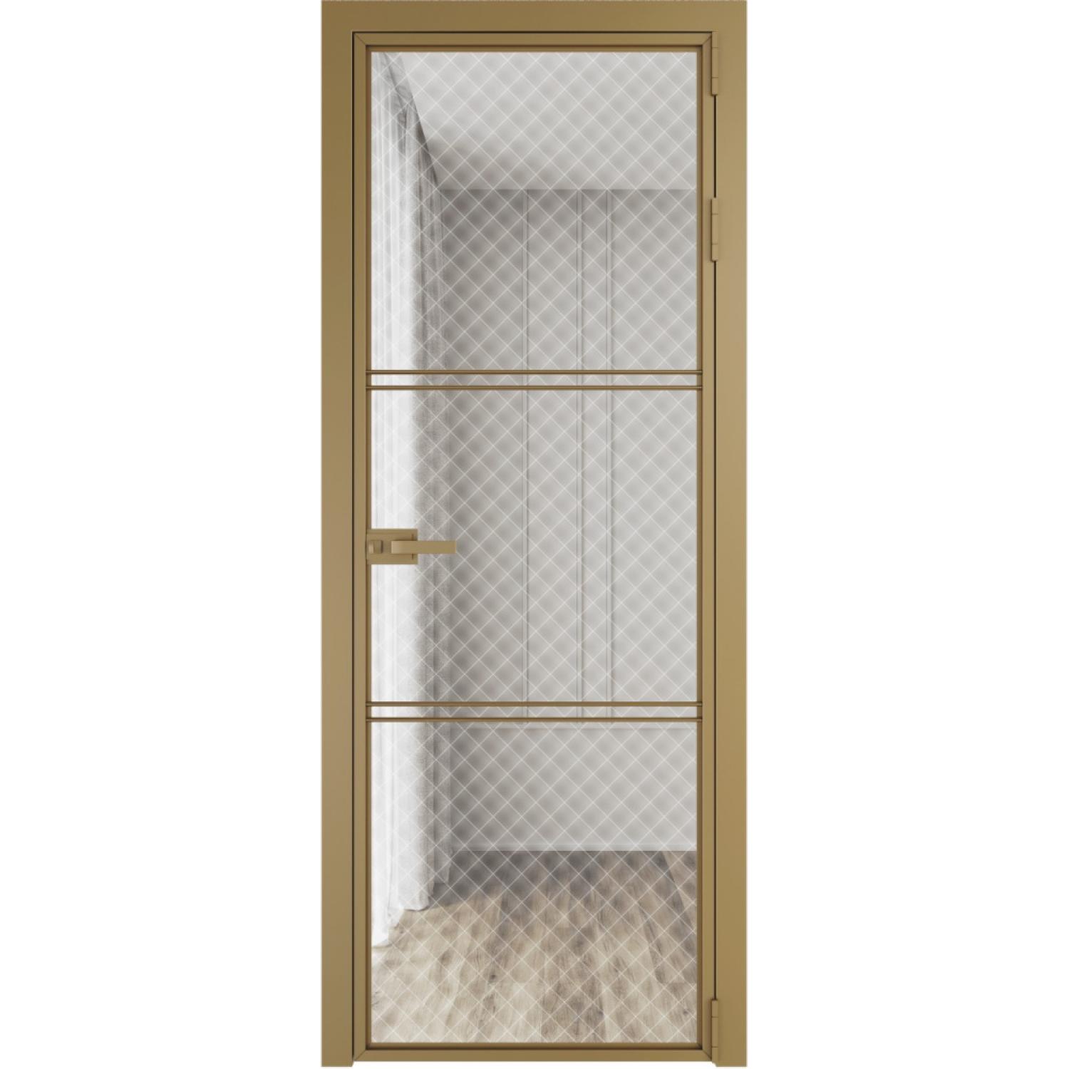 Дверь межкомнатная  алюминиевая  3 AX ProfilDoors (Золото, Ромб белый)