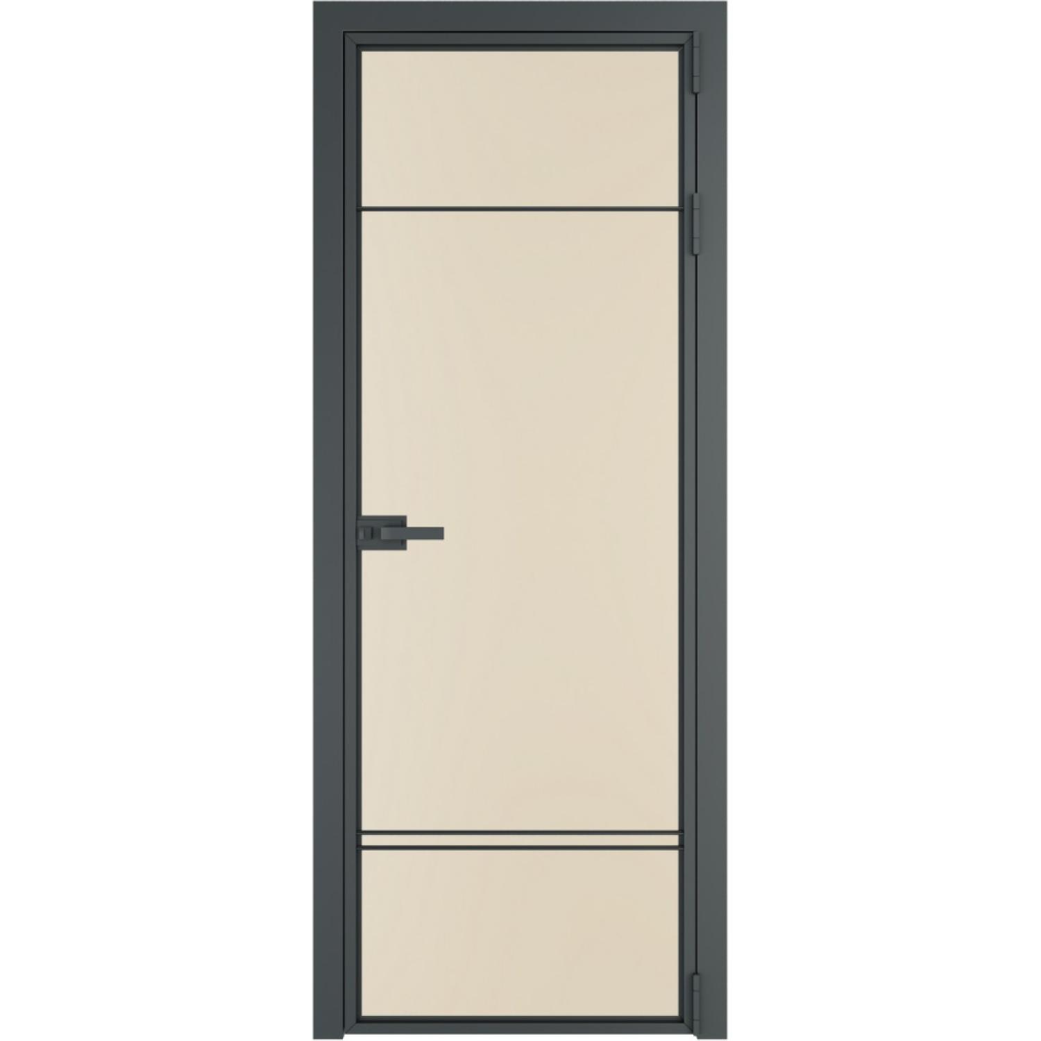 Дверь межкомнатная  алюминиевая  4 AX ProfilDoors (Серая ночь, Монохром жемчуг)