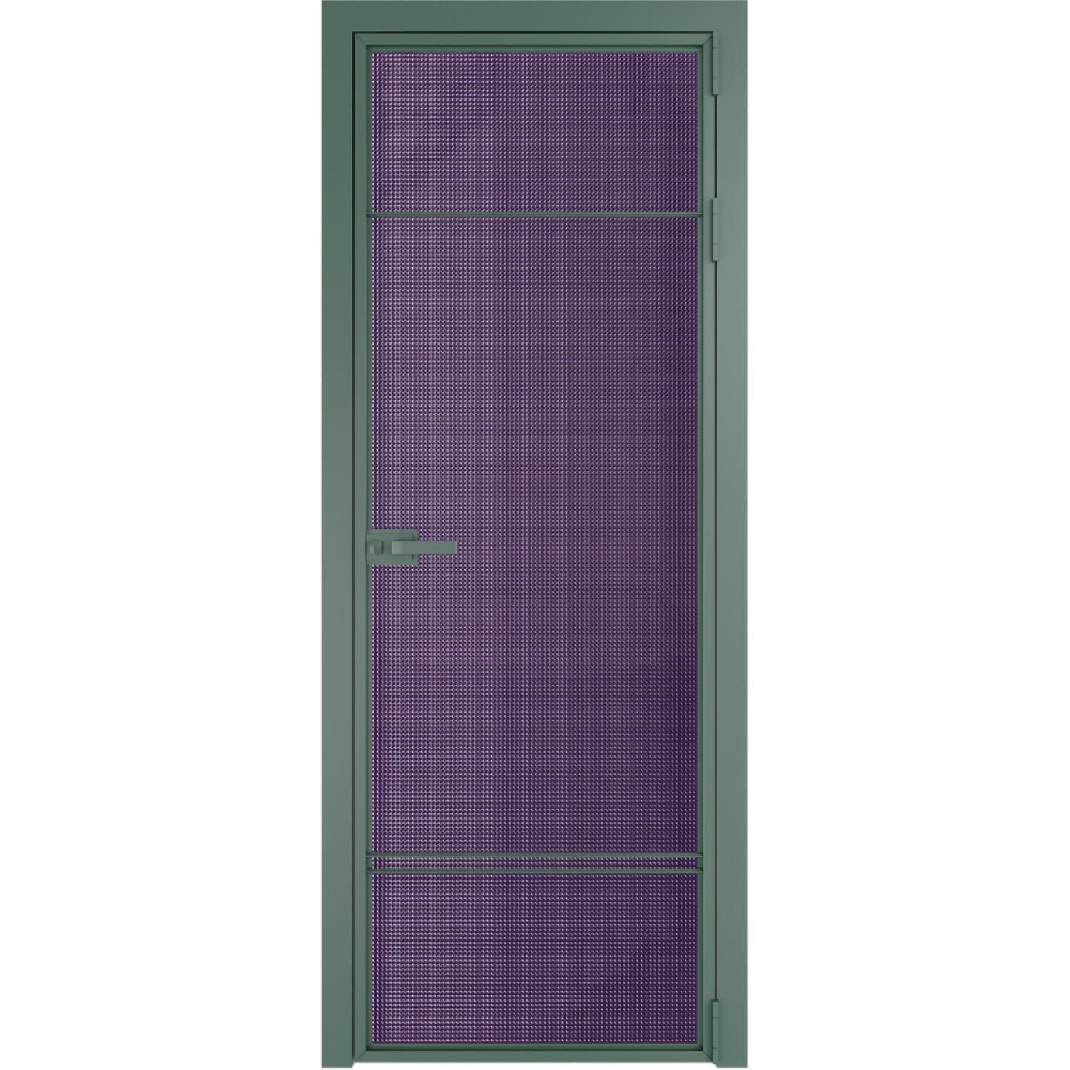 Дверь межкомнатная  алюминиевая  4 AX ProfilDoors (Зеленый воск, Кризет фиолетовый)