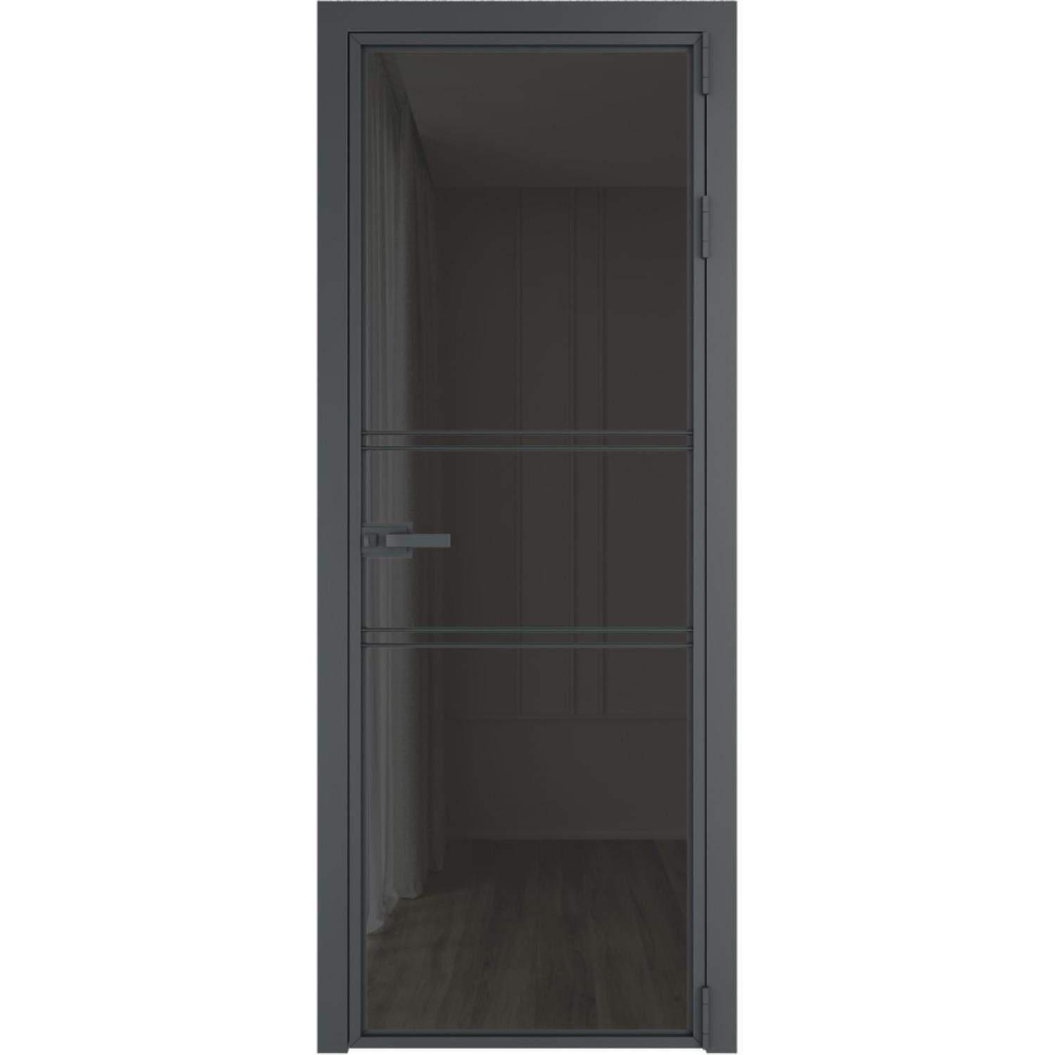 Дверь межкомнатная  алюминиевая  2 AX ProfilDoors (Серая ночь, Триплекс Тонированный)