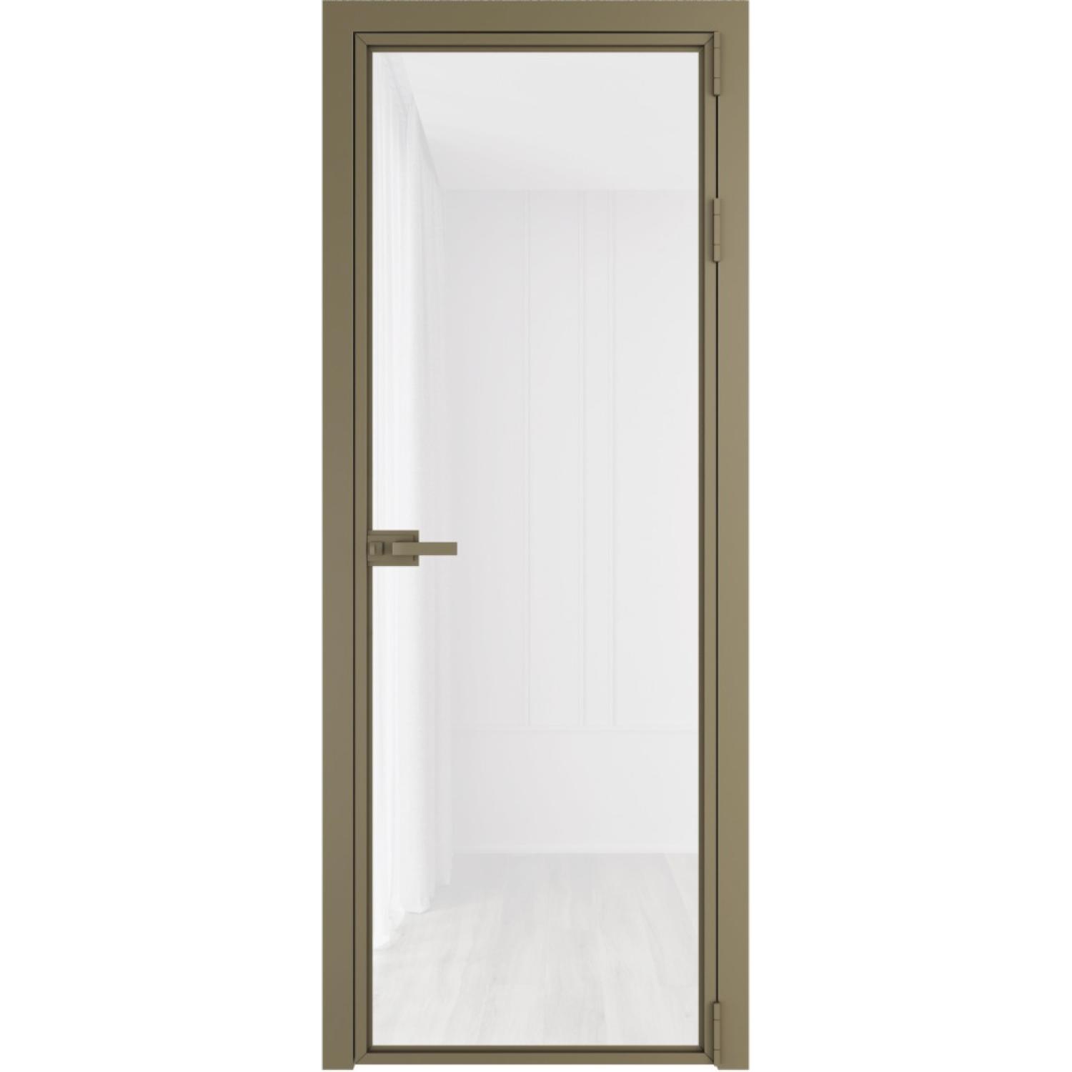 Дверь межкомнатная  алюминиевая  1 AX ProfilDoors (Шампань, Триплекс белый)