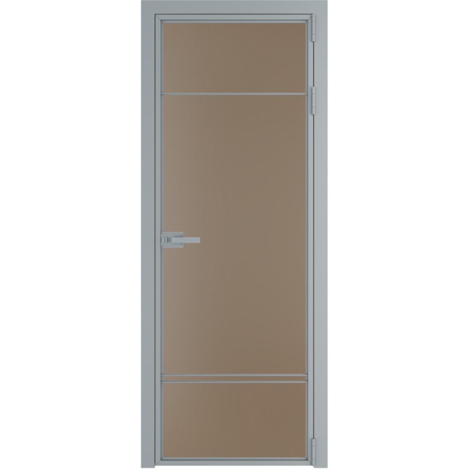 Дверь межкомнатная  алюминиевая  4 AX ProfilDoors (Серебро, Монохром капучино)