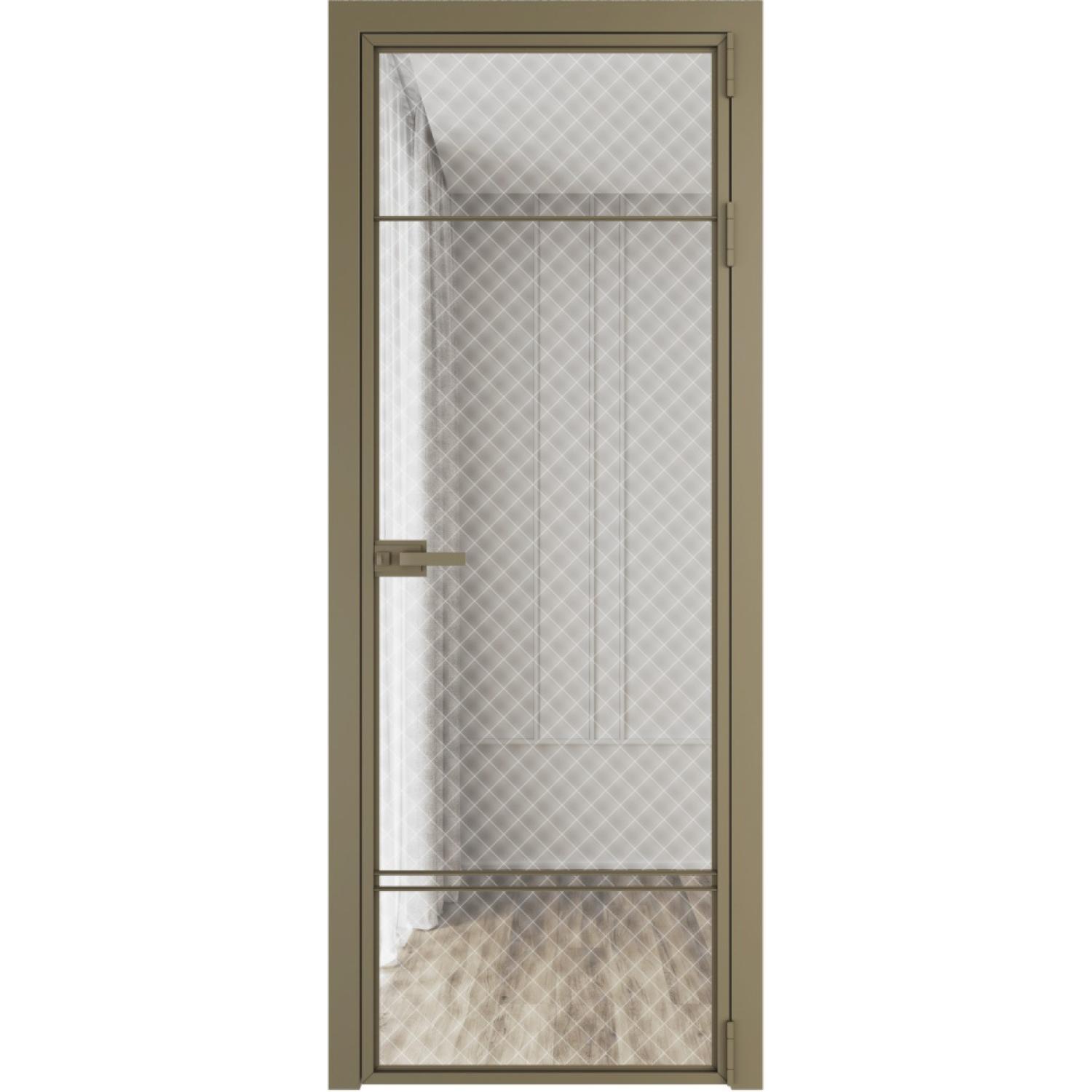 Дверь межкомнатная  алюминиевая  4 AX ProfilDoors (Шампань, Ромб белый)