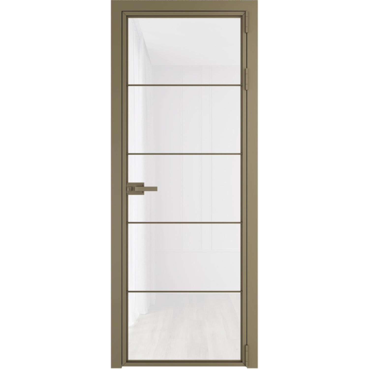 Дверь межкомнатная  алюминиевая  5 AX ProfilDoors (Шампань, Триплекс белый)