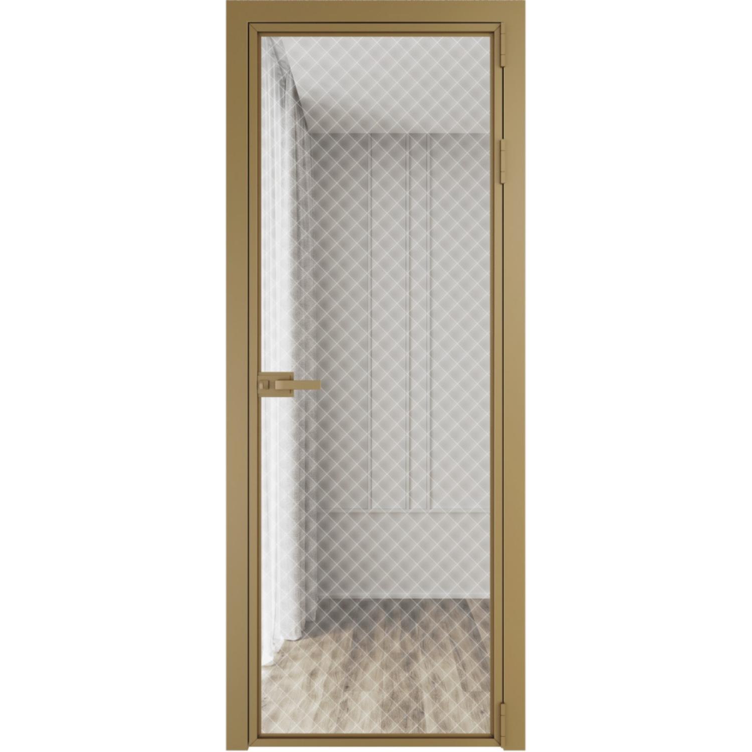 Дверь межкомнатная  алюминиевая  1 AX ProfilDoors (Золото, Ромб белый)