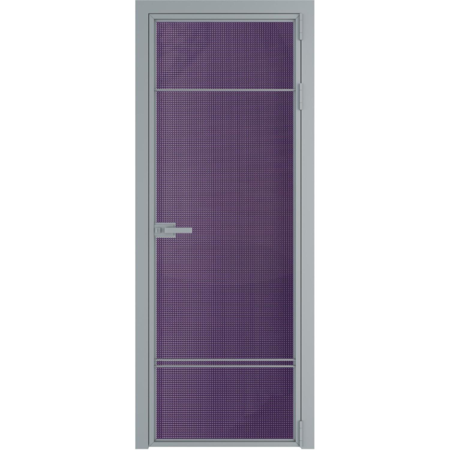 Дверь межкомнатная  алюминиевая  4 AX ProfilDoors (Серебро, Кризет фиолетовый)