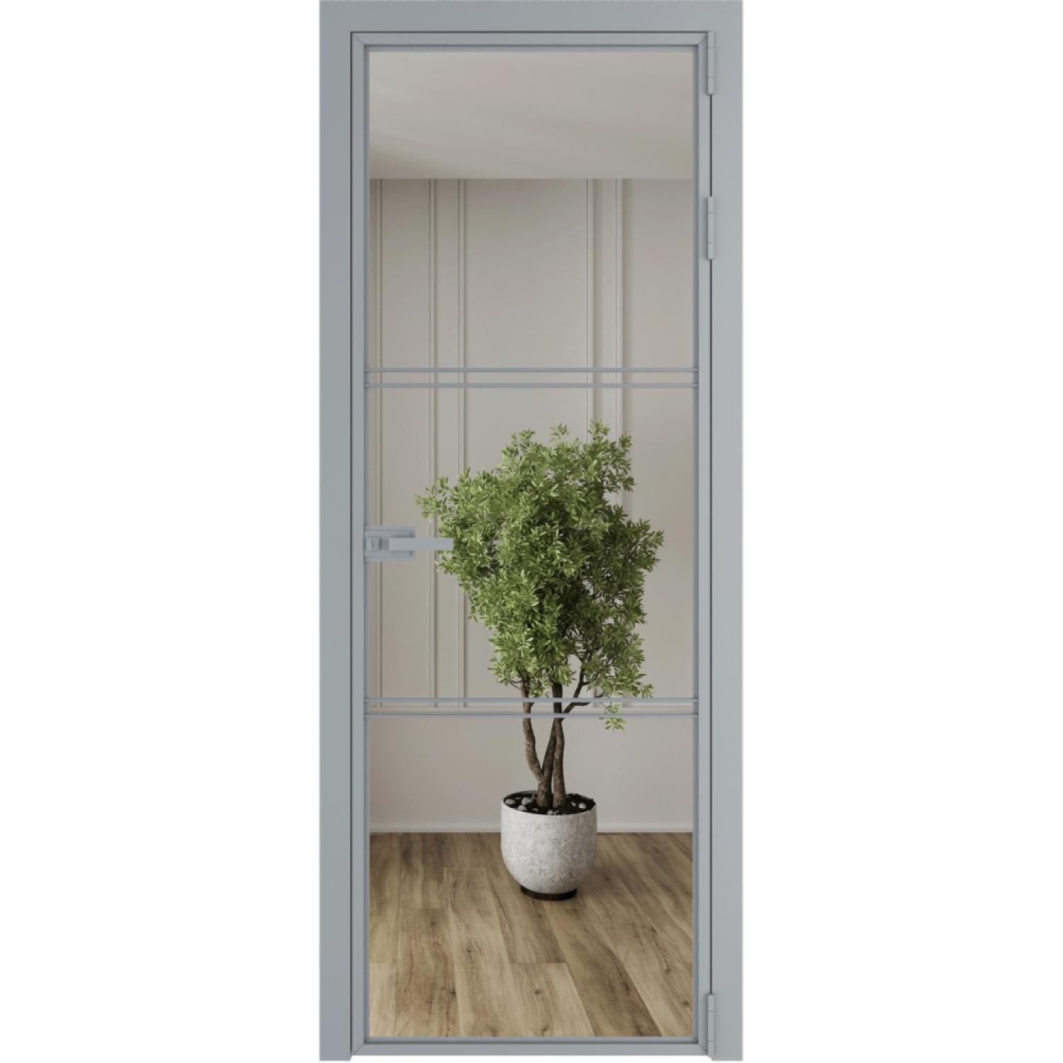 Дверь межкомнатная  алюминиевая  3 AX ProfilDoors (Серебро, Зеркало)