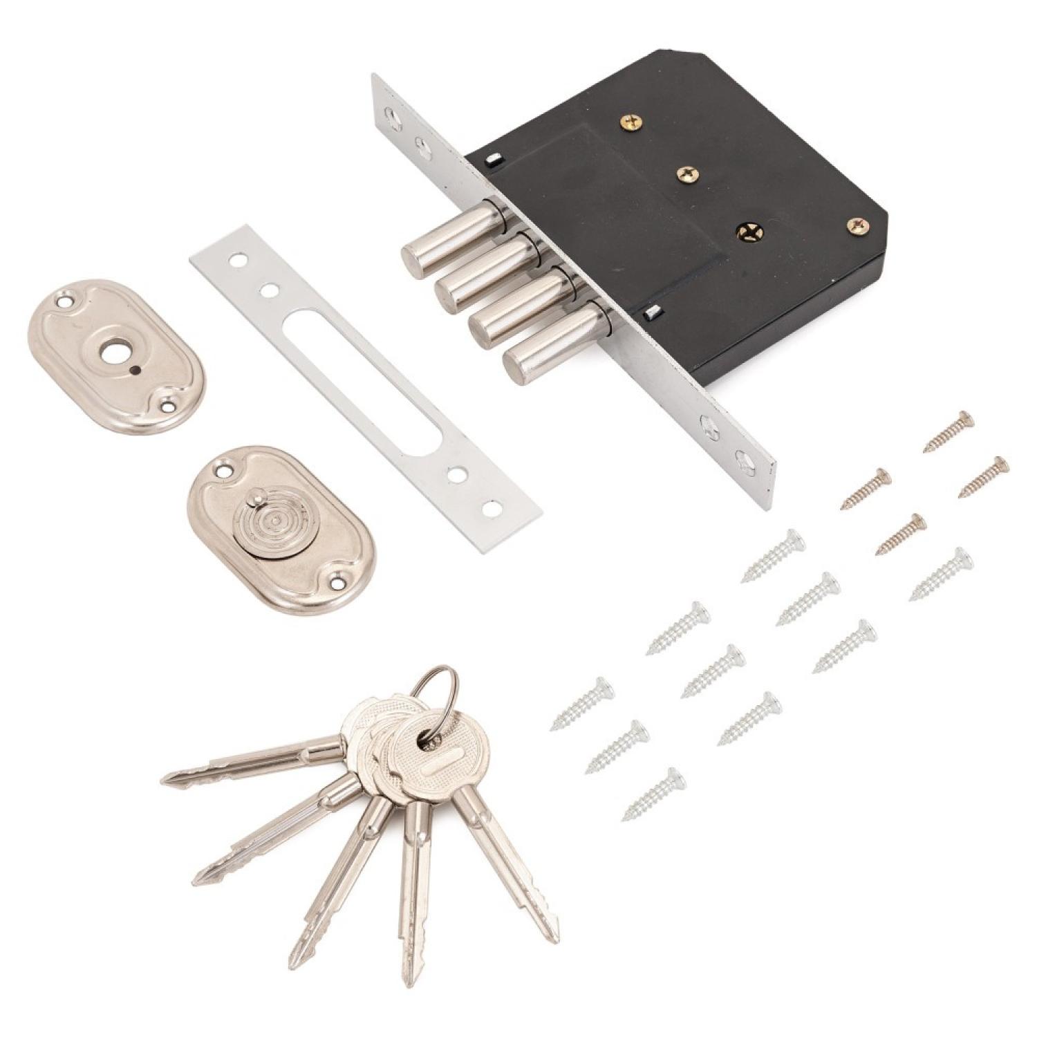 Замок врезной б/руч 189-4MF-5К СТАНДАРТ CP хром крест.ключ (хром)