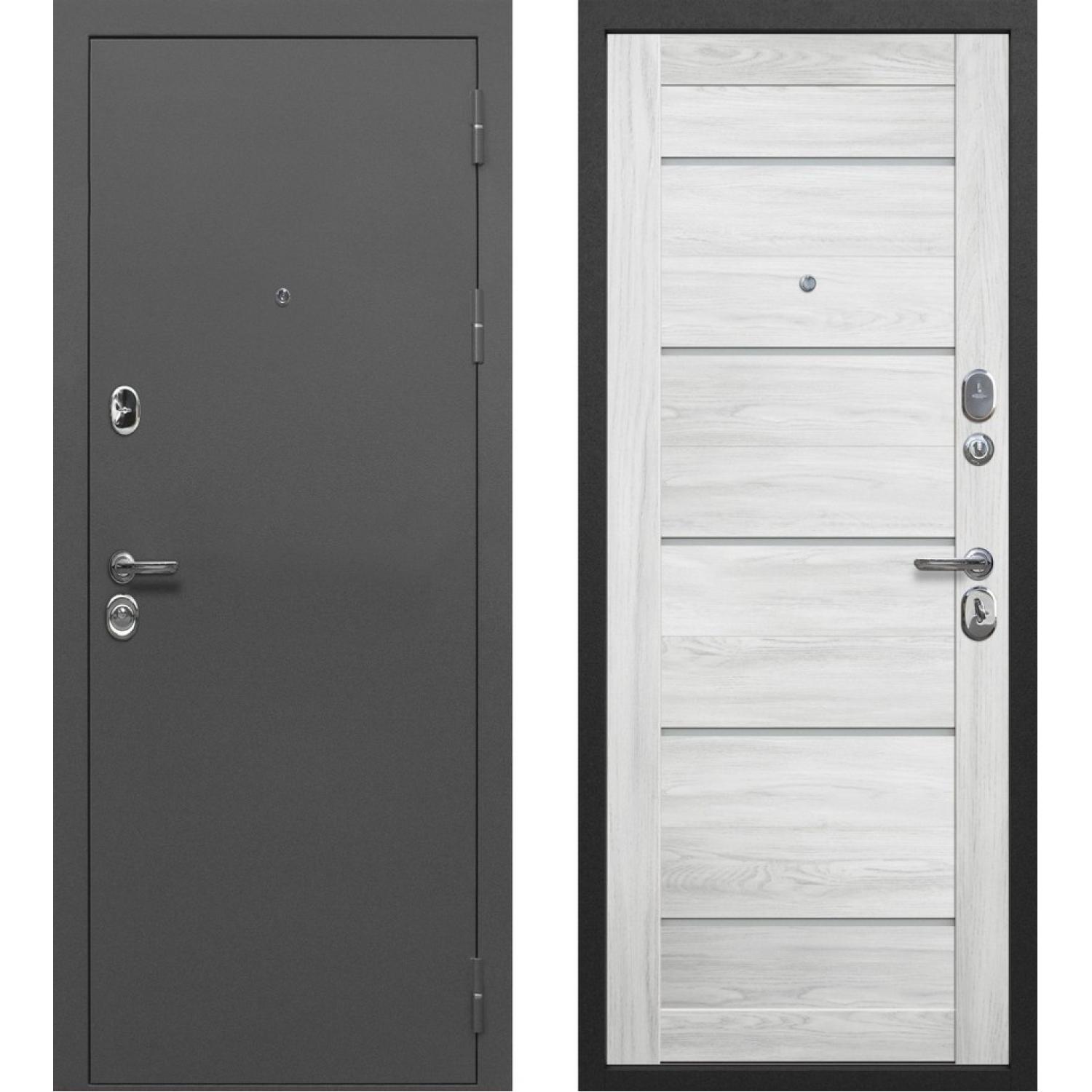 Входная дверь ТТайга 9 см Царга Антик серебро - Астана милки (860*2050 R, Антик Серебро (Полимерно-порошковое), Астана милки (ПВХ), Складская)