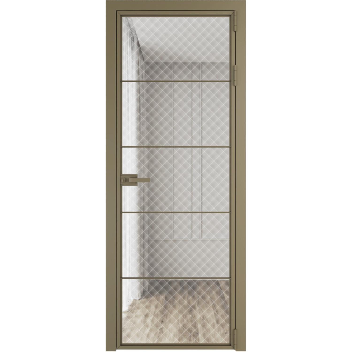 Дверь межкомнатная  алюминиевая  5 AX ProfilDoors (Шампань, Ромб белый)