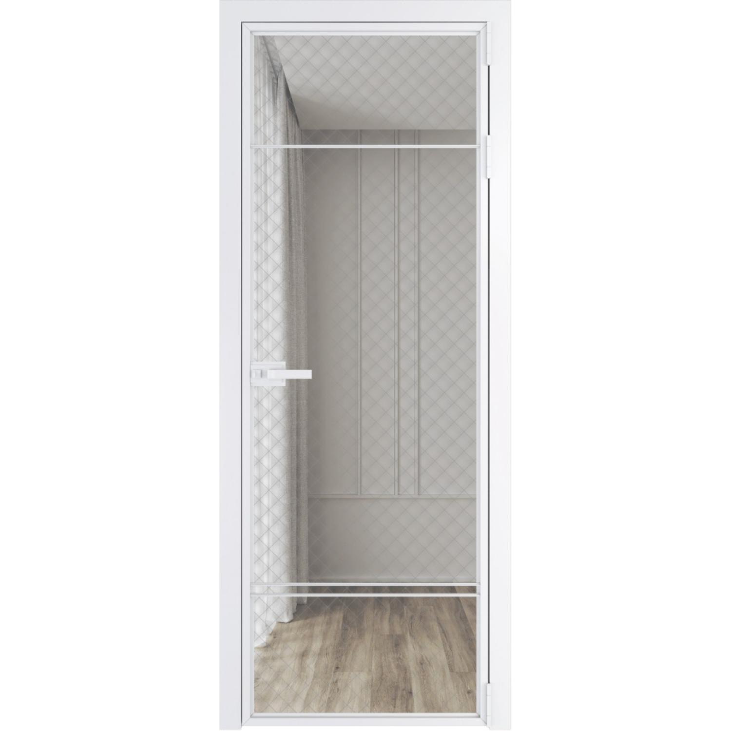 Дверь межкомнатная  алюминиевая  4 AX ProfilDoors (Вайт, Ромб серебро)