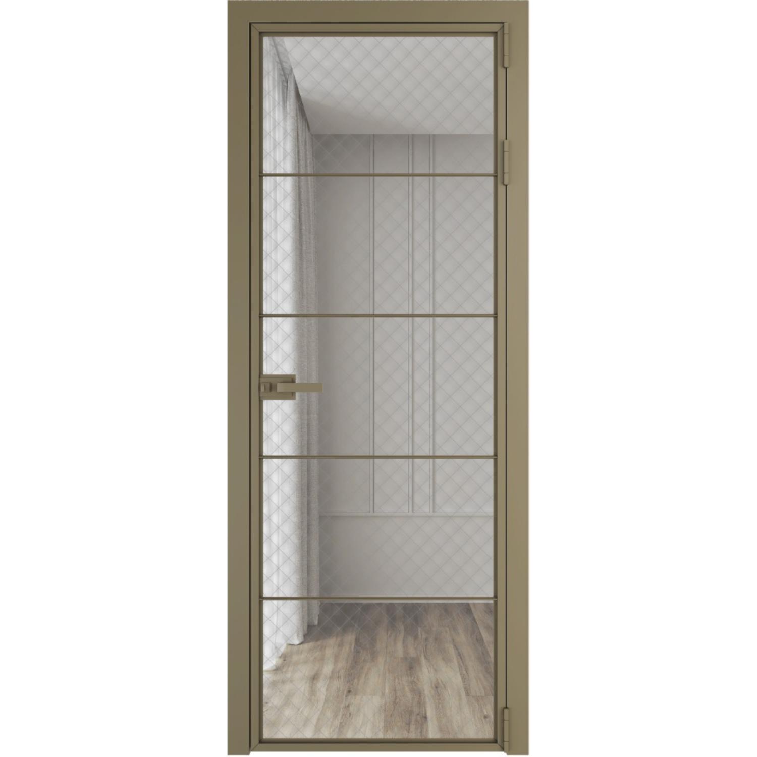 Дверь межкомнатная  алюминиевая  5 AX ProfilDoors (Шампань, Ромб серебро)