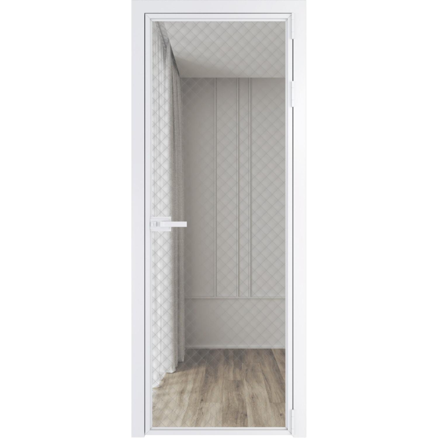 Дверь межкомнатная  алюминиевая  1 AX ProfilDoors (Вайт, Ромб серебро)