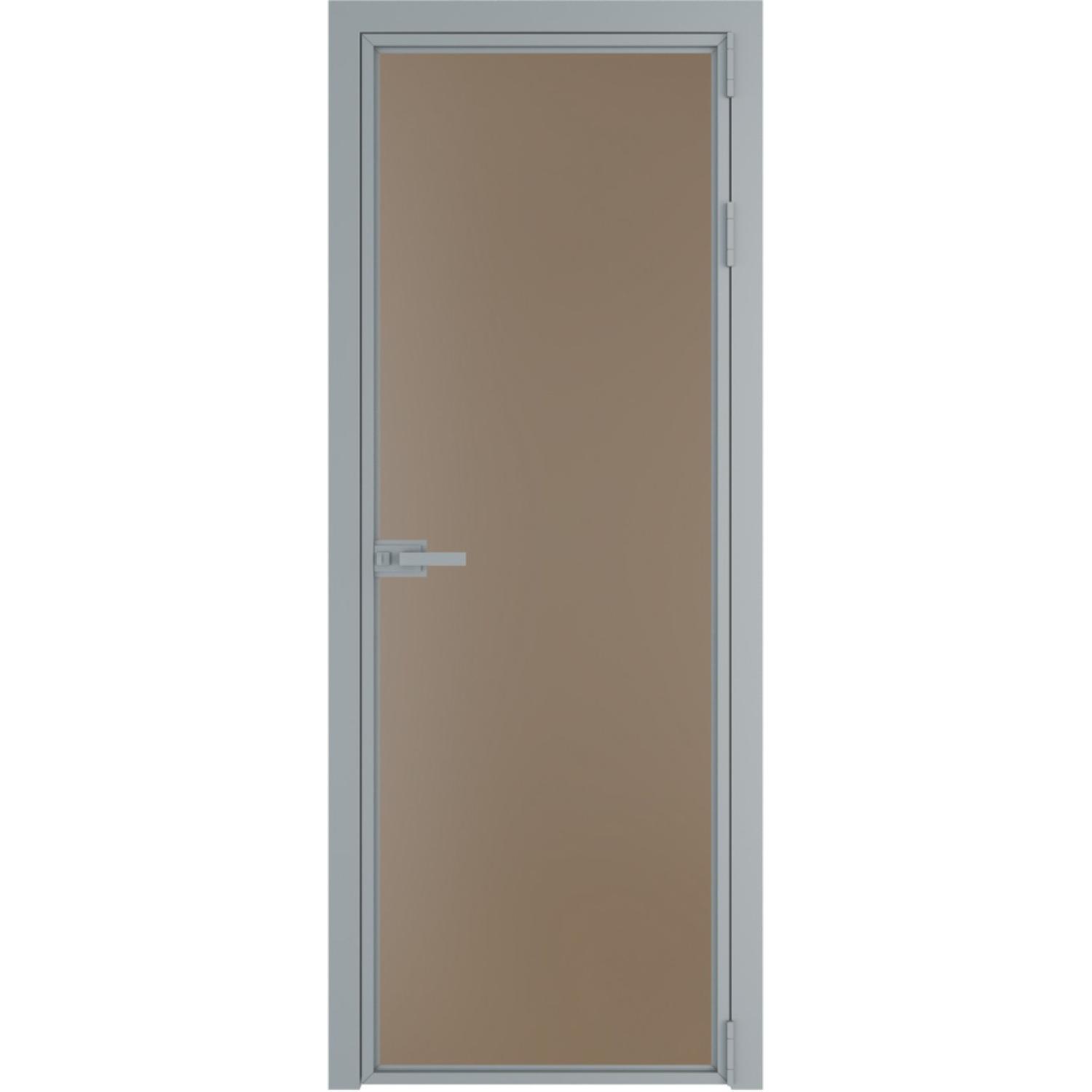 Дверь межкомнатная  алюминиевая  1 AX ProfilDoors (Серебро, Монохром капучино)