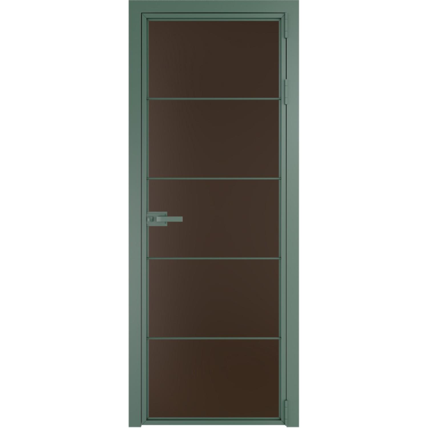 Дверь межкомнатная  алюминиевая  5 AX ProfilDoors (Зеленый воск, Монохром шоколад)